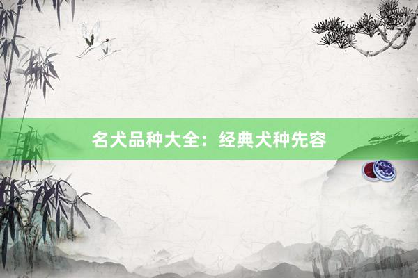 名犬品种大全：经典犬种先容