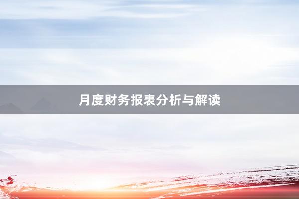 月度财务报表分析与解读